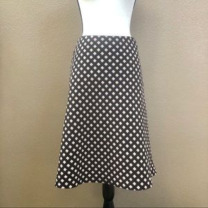 Ann Taylor career midi skirt Sz 4 brown blue